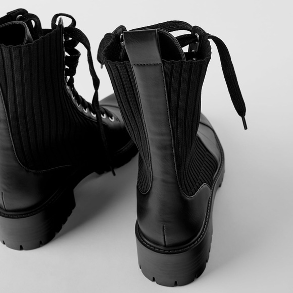 zara lace up combat boots